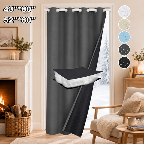 Thermal door curtains quilted - thermal,
