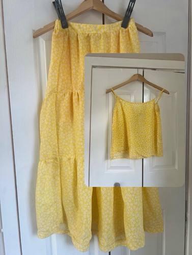 Yellow white floral cami - h&m,