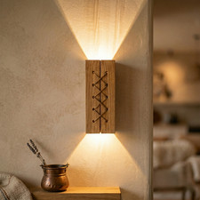 Handmade wooden wall sconce - wooden,