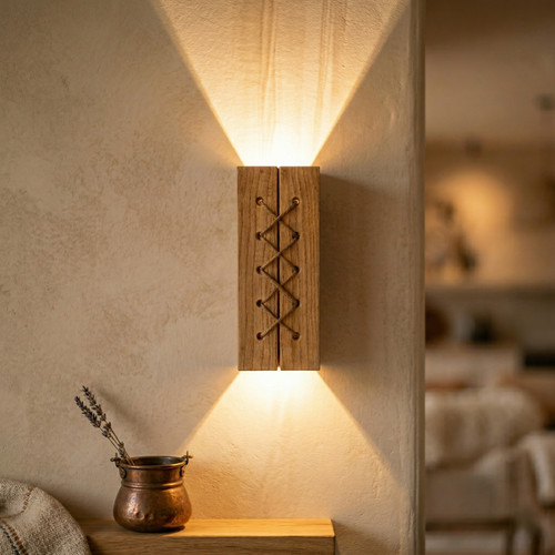 Handmade wooden wall sconce - handmade,