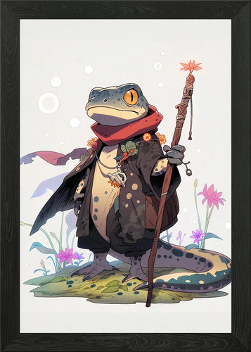Lizard wizard with staff - lizard,