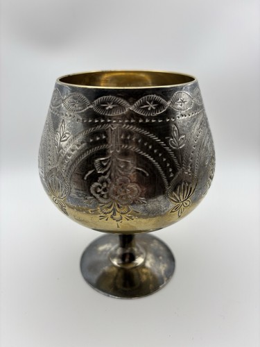 Vintage silver plate goblet - vintage,