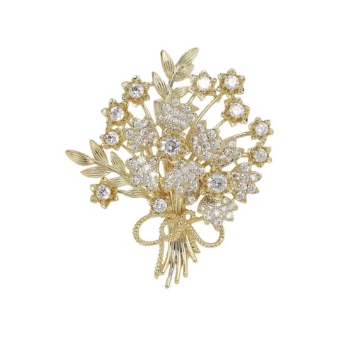 Gold crystal flower bouquet - gold,