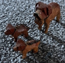 Vintage St Bernard Dog Carved