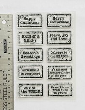 Clear rubber stamps Christmas Tag Blessings Star Joy Hope Peace Holly Nativity