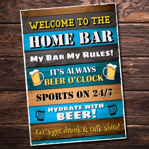 Welcome plaque bar accessories - plaque,