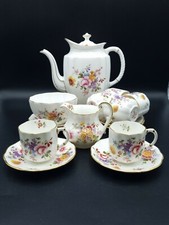 Royal Crown Derby 'Derby Posies' Coffee Set for 6 People-1st Quality