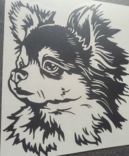 1x Chihuahua Long Haired Dog Decal Vinyl Sticker Door Car Van Window 5x6inch