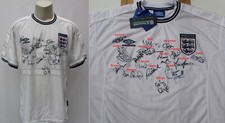 1999-00 England Home Shirt Squad Signed inc. Beckham, Owen & Fowler + COA & Map