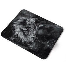Mouse Mat Pad - BW - Maine Coon Cat Painting Art Laptop PC Desk Office #36601