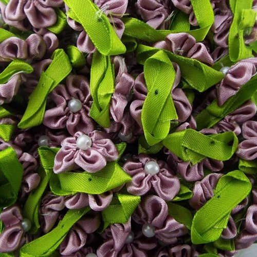 25mm satin flowers ribbon - 25mm,
