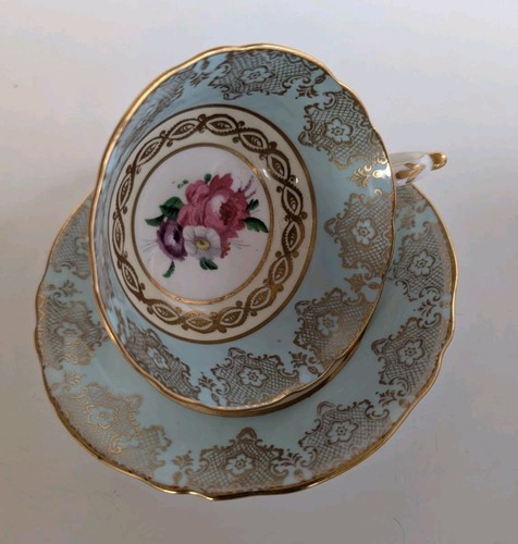 Paragon gilt blue floral - gilt,