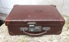 Original Vintage WW2 Era Small Brown Suitcase. Evacuee Case.  Film Prop. Named