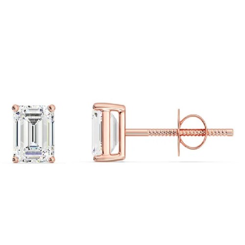 Gold womens earrings emerald - earrings,