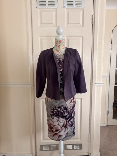 Purple floral skirt suit - purple,