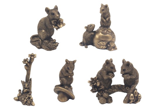 Bronze mouse mice - bronze, ornament
