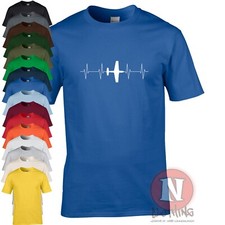 P51 Mustang heartbeat t-shirt WW2 USAAF RAF fighter aircraft