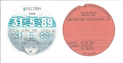 Hgv tax disc - tax,