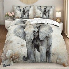 3D Elephant Flower Duvet Quilt