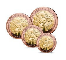The 2022 St George And The Dragon Bi-Metallic Gold Proof Sovereign Deluxe Set