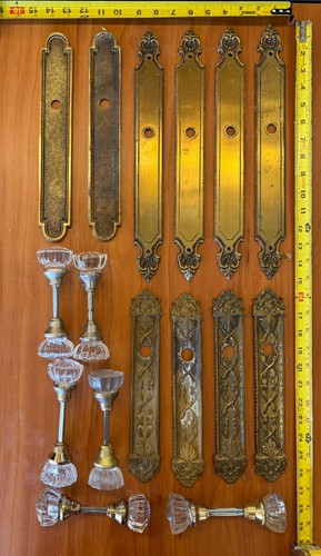 Brass door hardware lot - door,