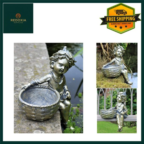 Charming garden cherub - cherub, bird