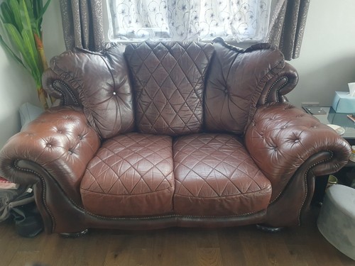 High quality brown leather - high,