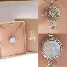 Kirks Folly VINTAGE SEAVIEW MOON Silvertone Watch Necklace *NO GUARANTEE TO WORK