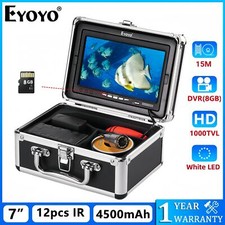 Eyoyo 7" Underwater Fishing Video Camera 1000TVL+8GB DVR Function, 15Meter Cable