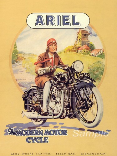 Vintage 1930 ariel motorcycle - vintage,