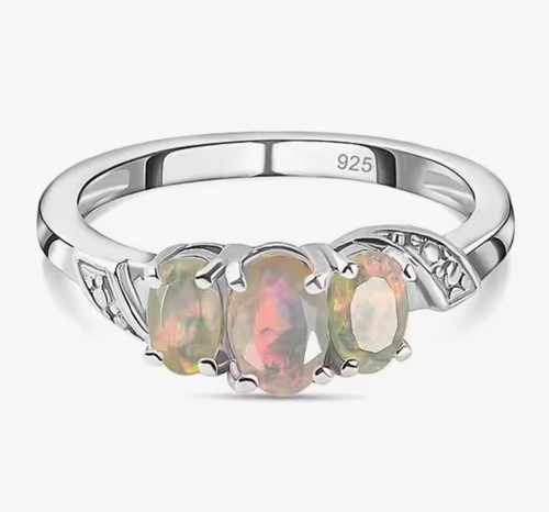 Opal sterling silver ring - opal,