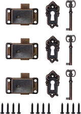 ® 3 Pieces Antique Cabinet Door Lock Sets, Retro Locks with Keys, for Jewellery 