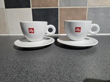 2x ILLY Coffee Cups & Saucers 
