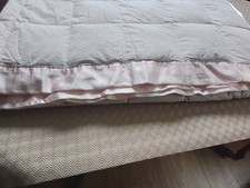KING Northern Nights QVC Cotton Satin Trim Lightweight Down Blanket Blush Pink 