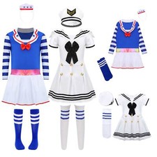 Japanese School Girl Uniform Sailor Dress Anime Cosplay Costumes with Socks Set