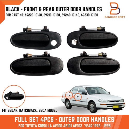 Black outer door handles for - black,