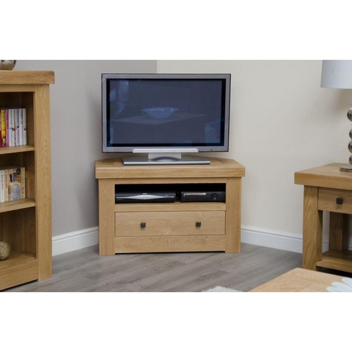 Solid oak corner television - corner,