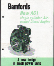 1959 Bamfords AC1 Single Cylinder Air-Cooled Diesel Engine Brochure Leaflet