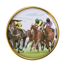 Horse Racing Pin Badge