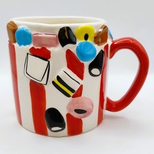Liquorice Allsorts 3D Mug 1 Pint Red & White Hand Painted Sweets Christmas Gift