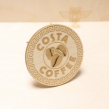 Round wooden Costa look Coasters Drink Coffee Latte Tea Wine Cup glass Pads Gift