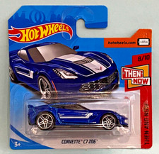HOT WHEELS - CORVETTE C7 Z06 - BLUE - SHORT CARD  - (B)