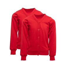 RED GIRLS SCHOOL UNIFORM CARDIGAN SWEATSHIRT VARIOUS SIZE AGES .PACK OF 2