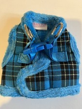 Blue unisex step in tartan Fleece Lined jacket harness size XS FREE POSTAGE