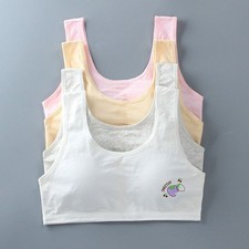 4 Pack Teens Girls Cotton Training Sports Bras Thin Padded First Bra AGE 10-12