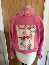 Pink Customized Ladies Denim Jacket