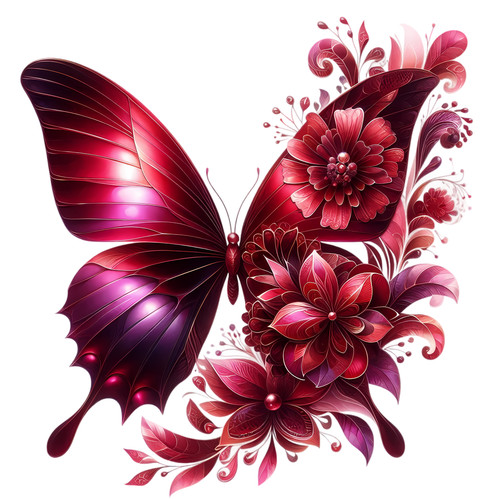 Red morpho butterfly - red,