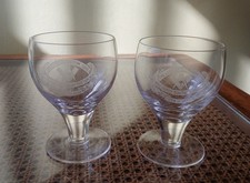 Two Vintage Masonic Engraved Glasses - The Lodge of Freedom 5918