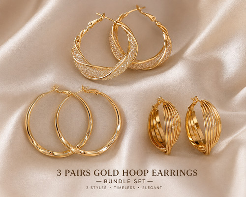 Gold tone hoop - hoop, earrings