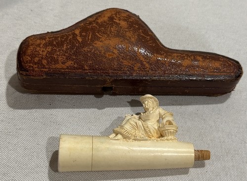 Antique meerschaum pipe - meerschaum, woman